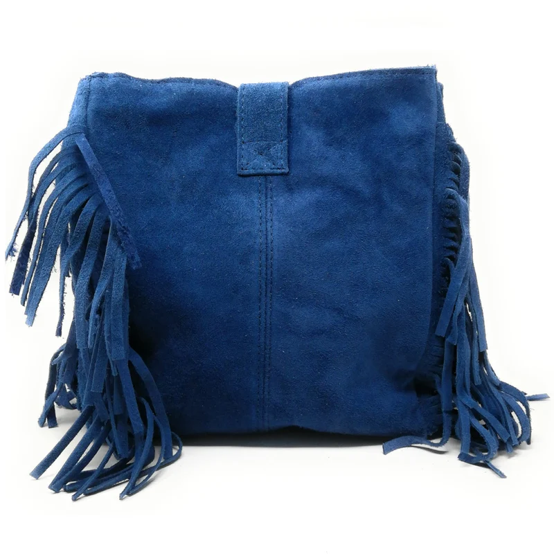 Sac bandoulière en daim CHEYENNE Bleu