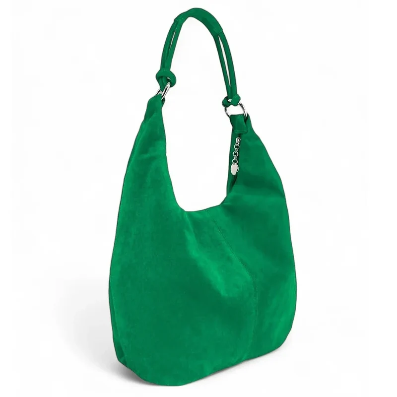 Sac à main en daim LOVE Vert anglais