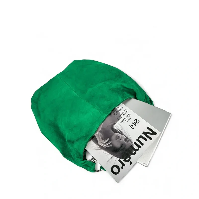 Sac à main en daim LOVE Vert anglais