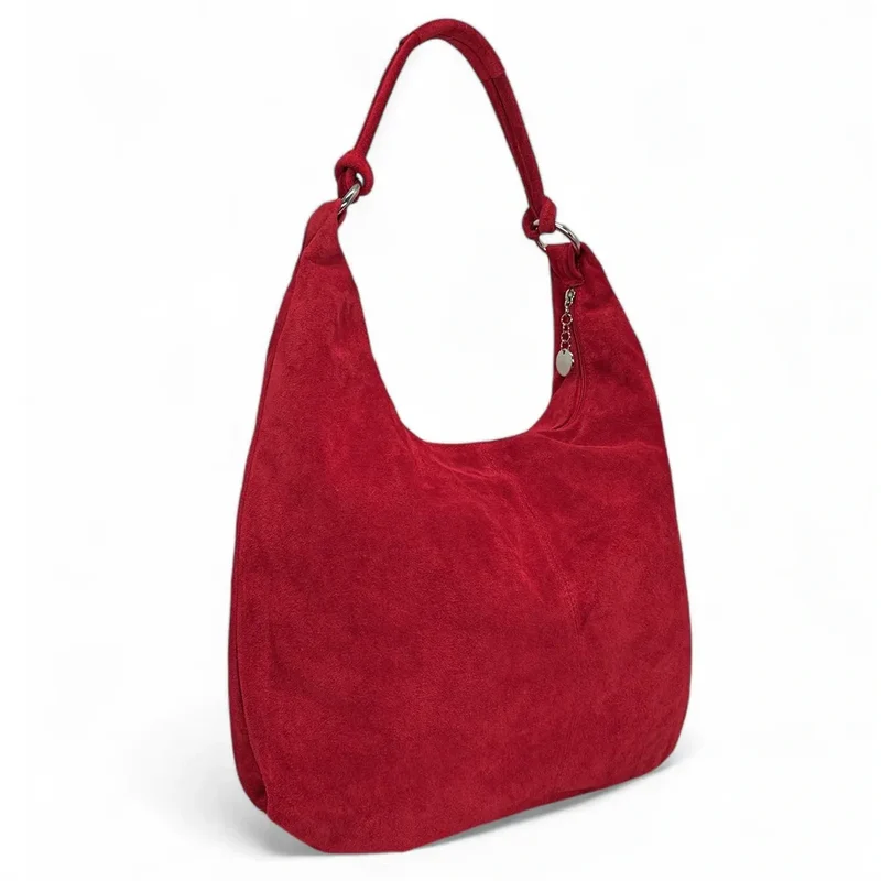 Sac à main en daim LOVE Rouge intense