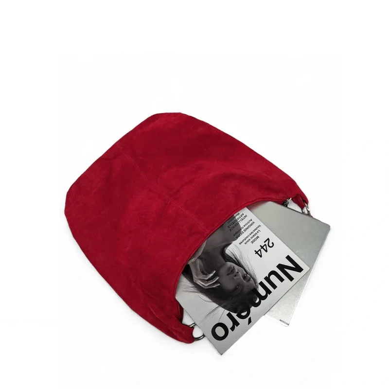 Sac à main en daim LOVE Rouge intense