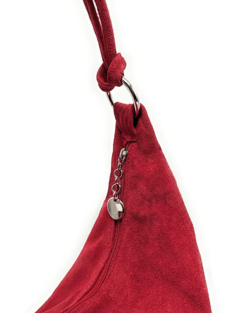 Sac à main en daim LOVE Rouge intense