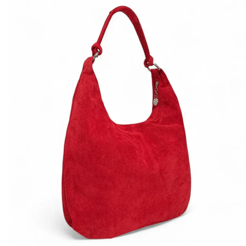 Sac à main en daim LOVE Rouge garance