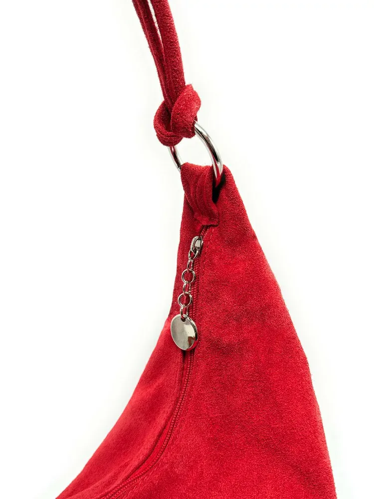 Sac à main en daim LOVE Rouge garance