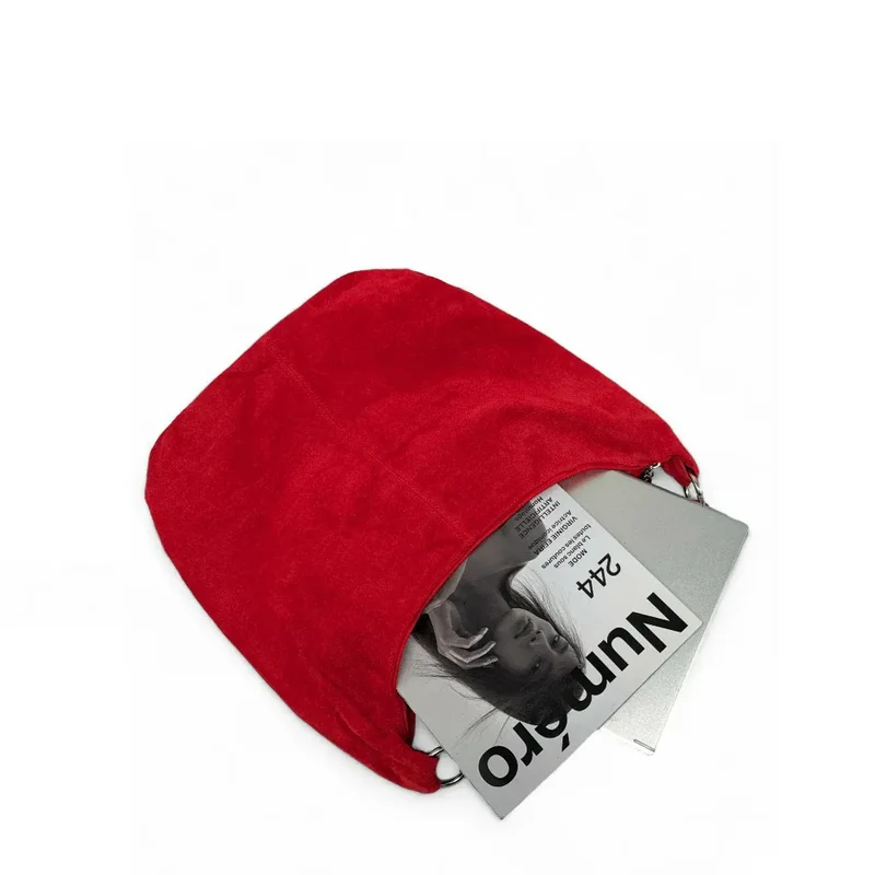 Sac à main en daim LOVE Rouge garance