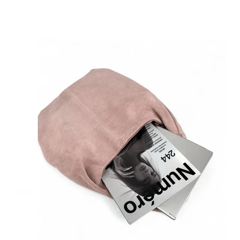 Sac à main en daim LOVE Rose nude