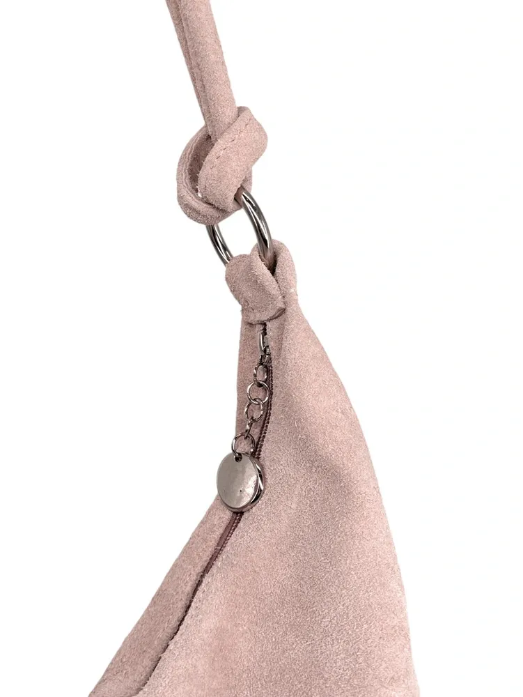 Sac à main en daim LOVE Rose nude