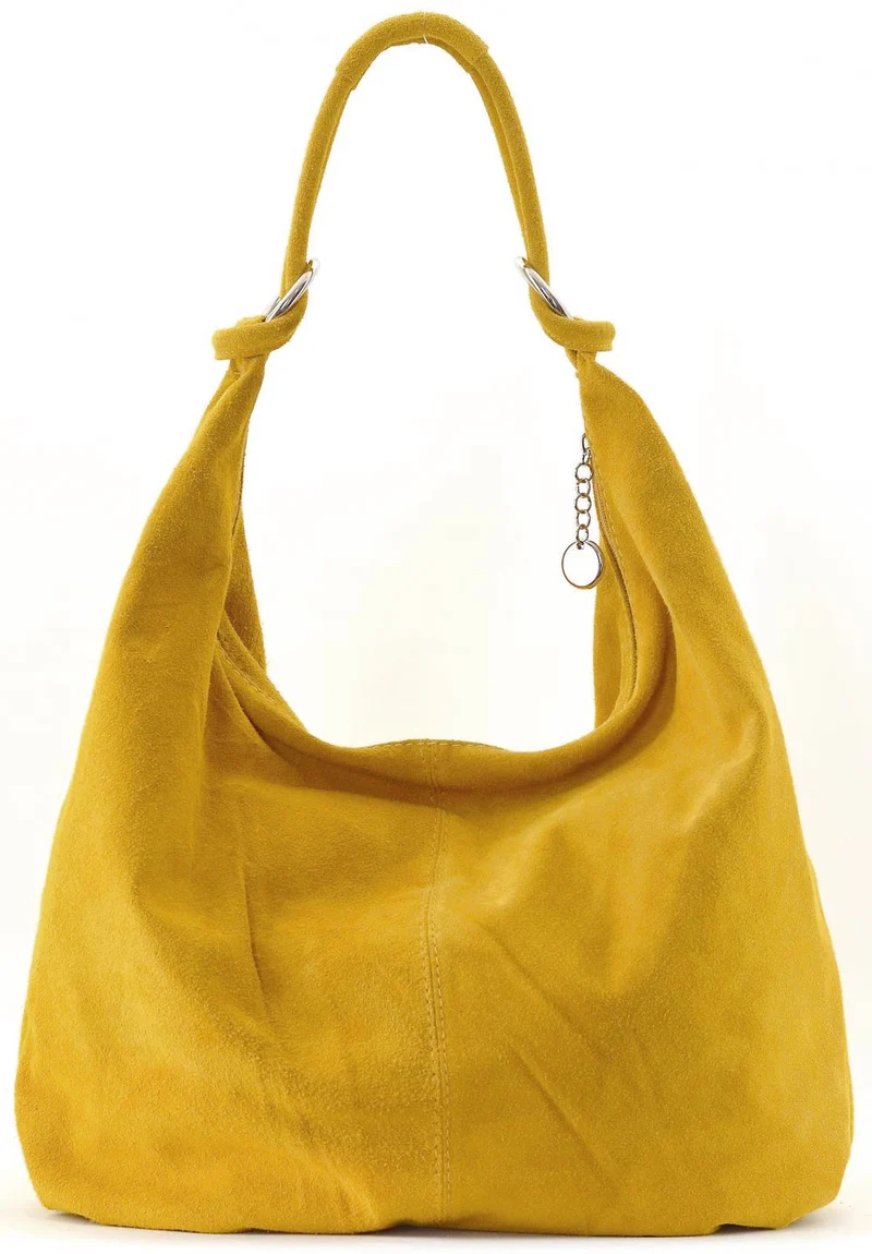 Sac à main en daim LOVE Jaune Moutarde