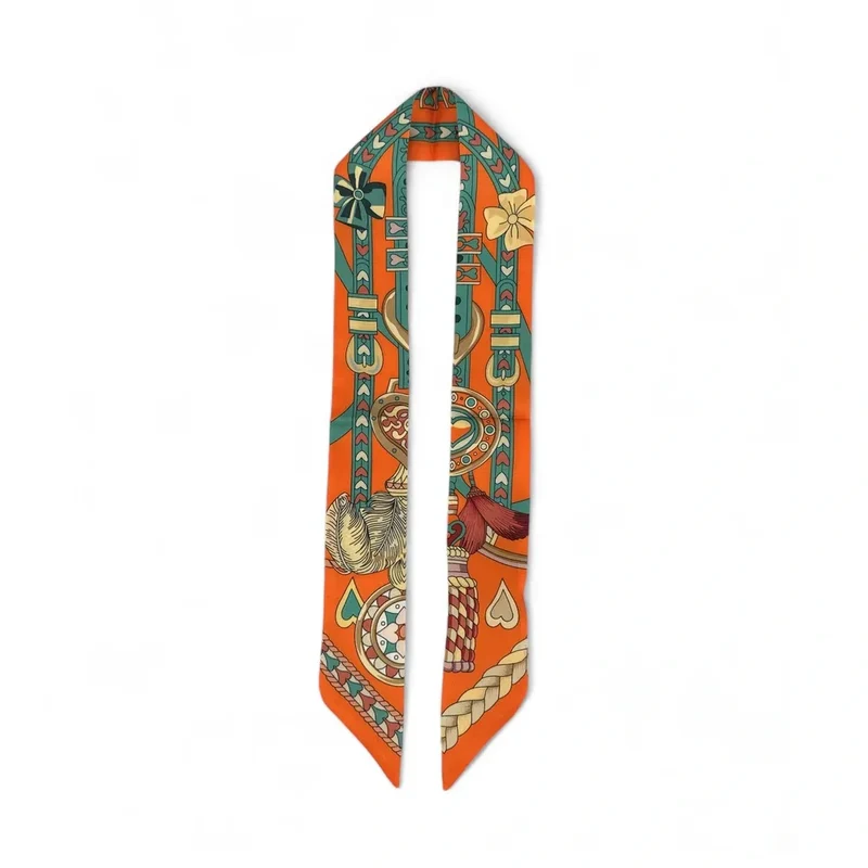 Foulard de sac en tissu satiné L'ACCROCHE COEUR Orange