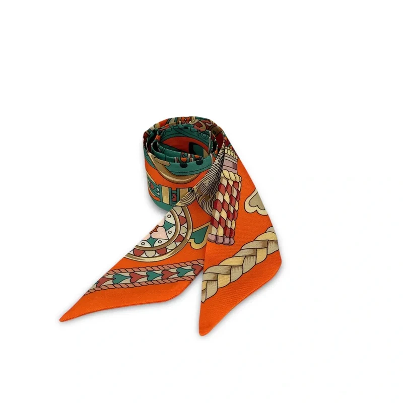 Foulard de sac en tissu satiné L'ACCROCHE COEUR Orange