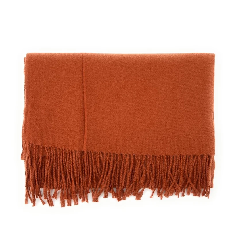 Foulard en laine, coton et viscose MISTRAL Rouge brique