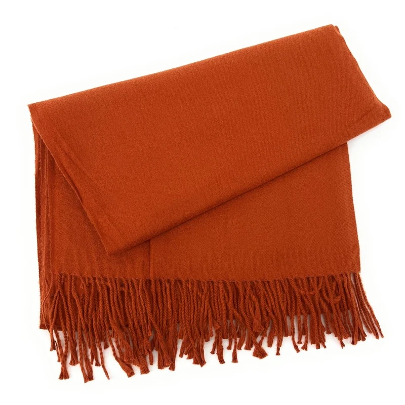 Foulard en laine, coton et viscose MISTRAL Rouge brique