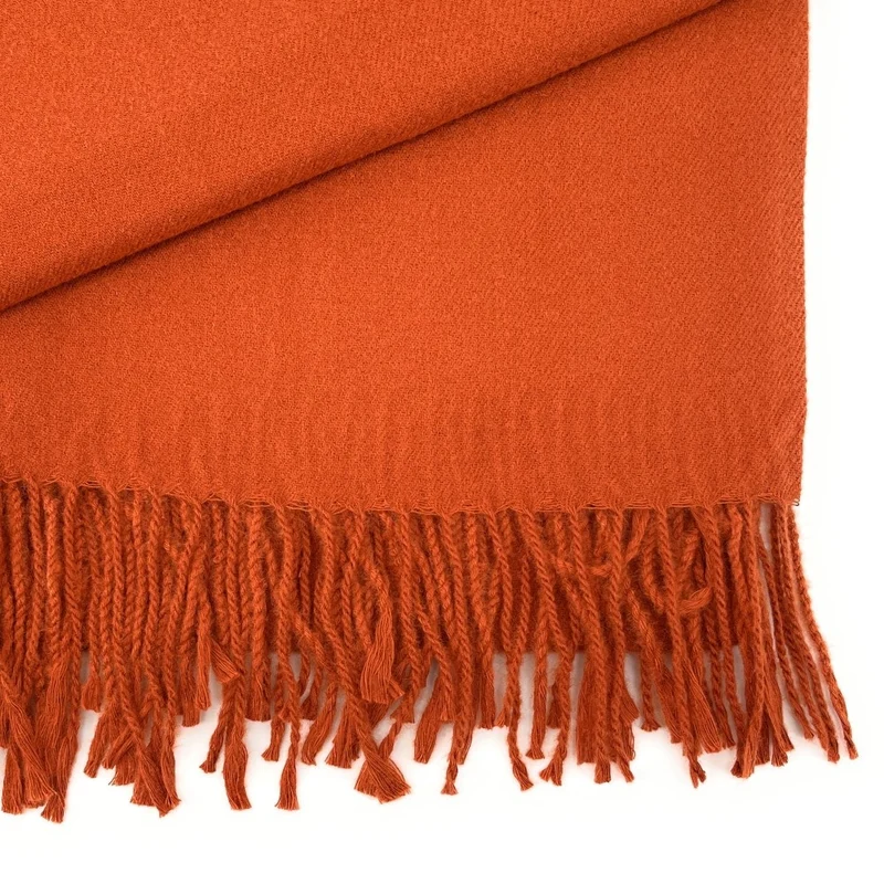 Foulard en laine, coton et viscose MISTRAL Rouge brique