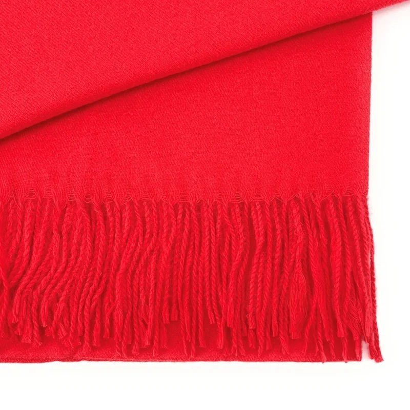 Foulard en laine, coton et viscose MISTRAL Rouge garance