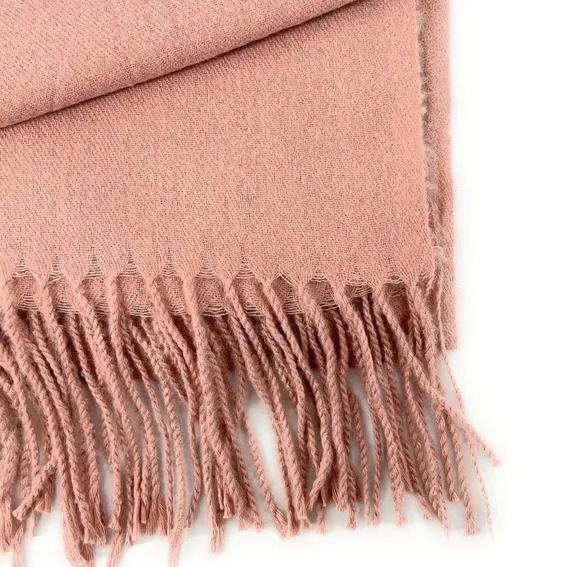 Foulard en laine, coton et viscose MISTRAL Rose nude