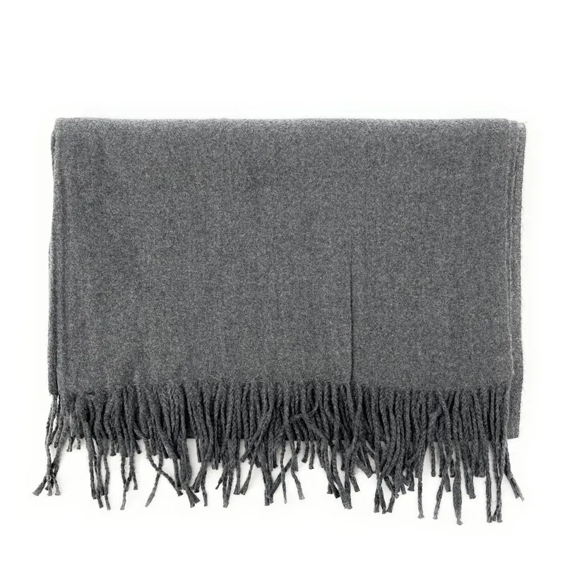 Foulard en laine, coton et viscose MISTRAL Gris foncé