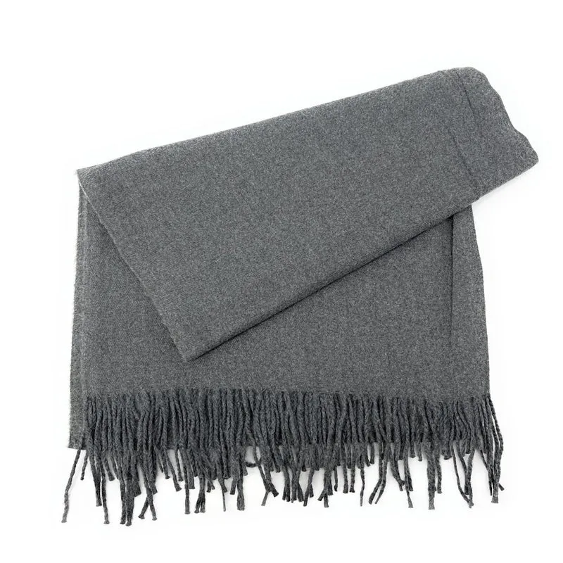Foulard en laine, coton et viscose MISTRAL Gris foncé