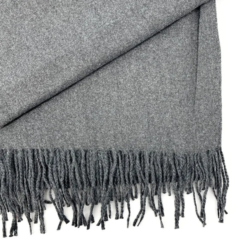 Foulard en laine, coton et viscose MISTRAL Gris foncé