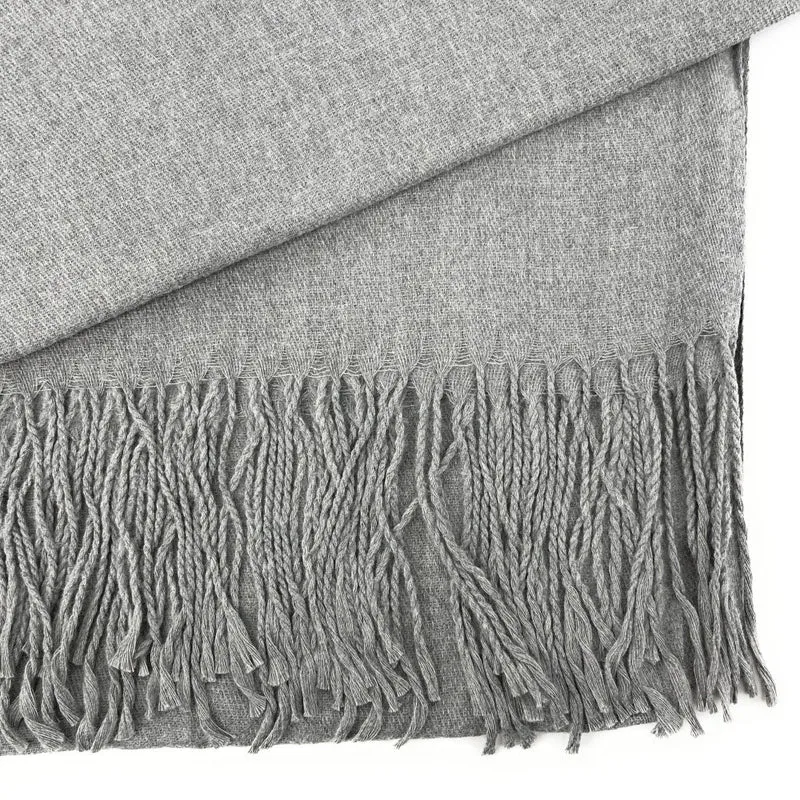 Foulard en laine, coton et viscose MISTRAL Gris clair