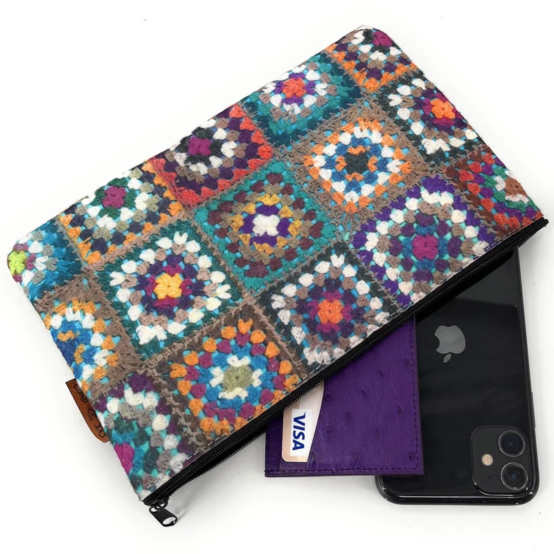 Trousse en feutrine écologique imprimée ZEBRA Gris clair