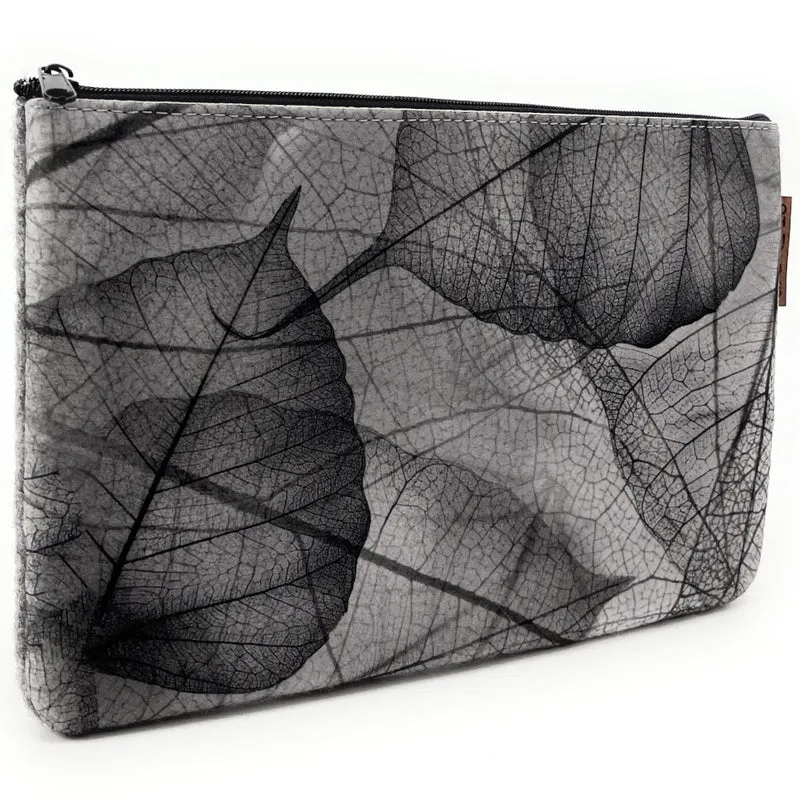 Trousse en feutrine écologique imprimée FRANIA Gris clair