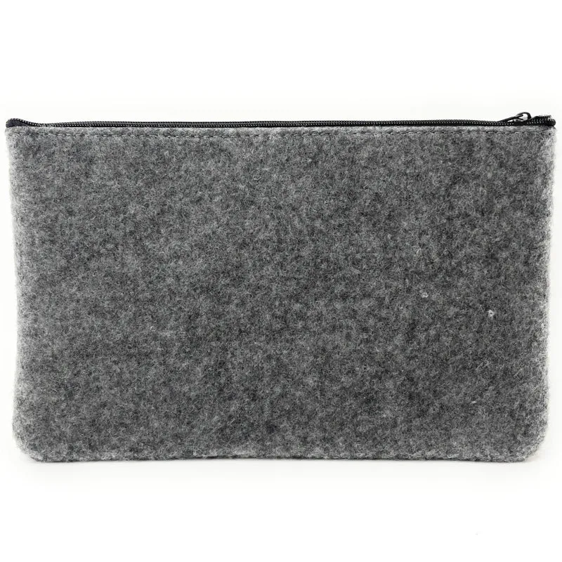 Trousse en feutrine écologique imprimée FRANIA Gris clair