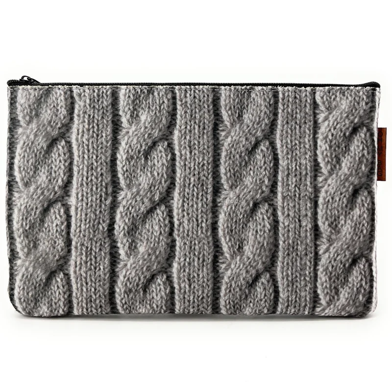 Trousse en feutrine écologique imprimée WARKOCZ Gris clair