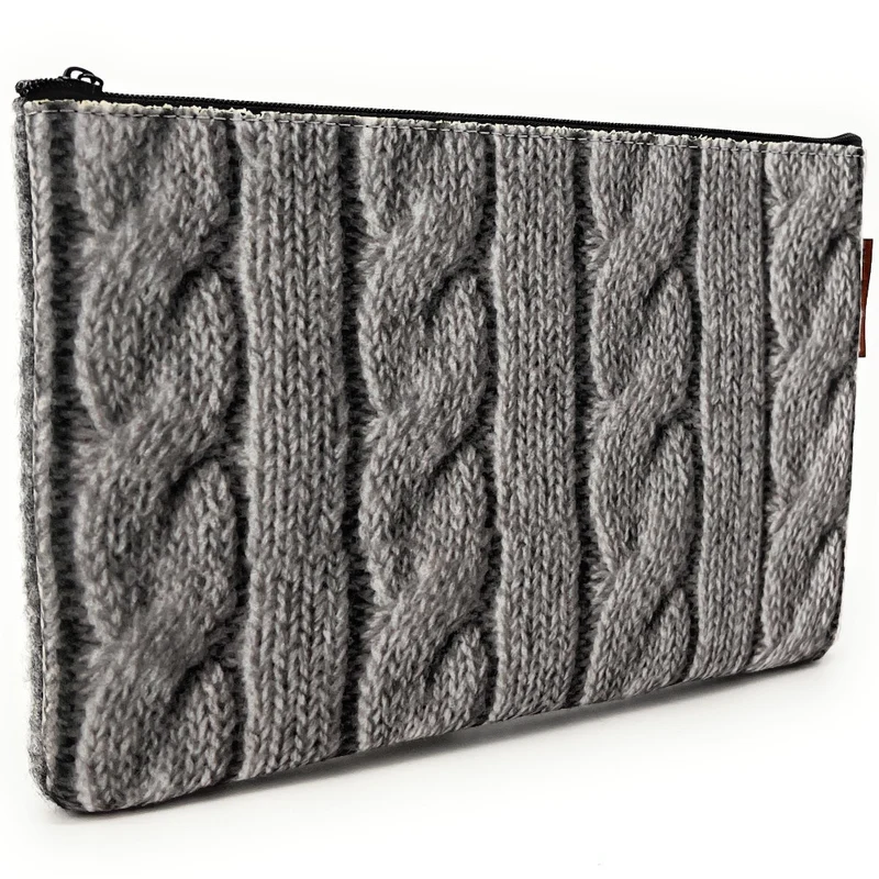 Trousse en feutrine écologique imprimée WARKOCZ Gris clair