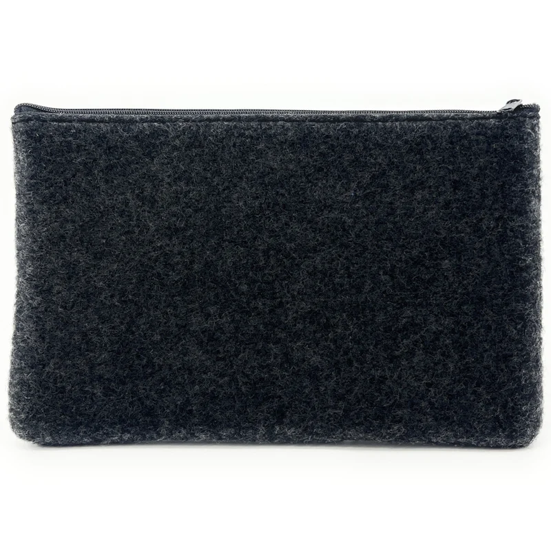 Trousse en feutrine écologique imprimée VICTORIA Gris foncé