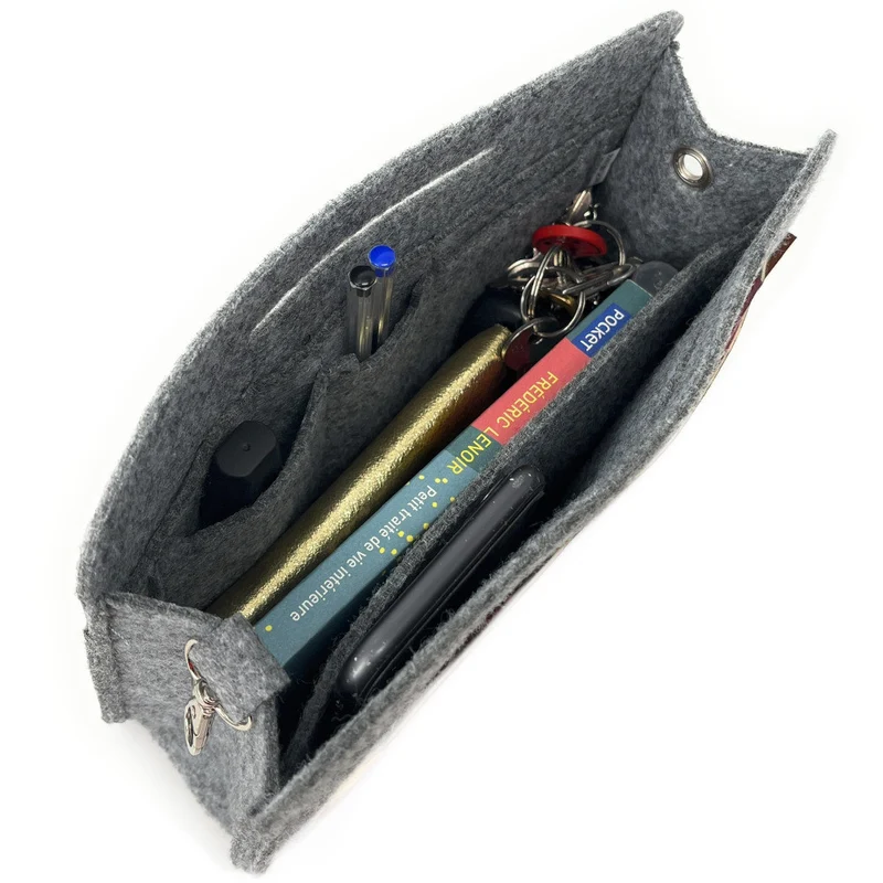Organiseur en feutrine écologique imprimée CUBE Gris clair