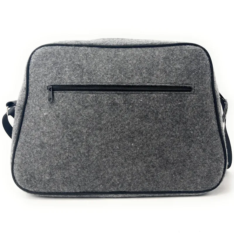 Sac bowling en feutrine écologique imprimée MODERN Gris clair