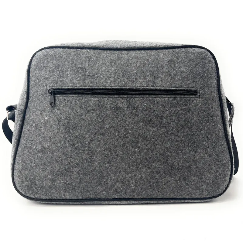 Sac bowling en feutrine écologique imprimée GARDEN Gris clair