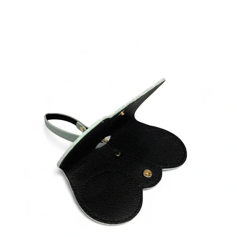 Etui à lunettes en cuir grainé PEANUT Vert pastel