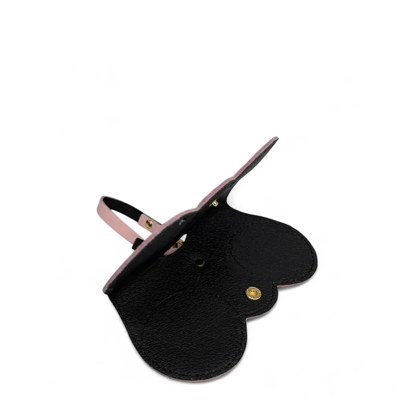 Etui à lunettes en cuir grainé PEANUT Rose poudre