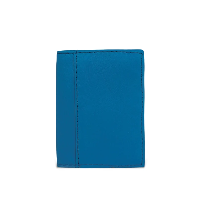 Porte-cartes en cuir lisse IMPRESSION Bleu cobalt