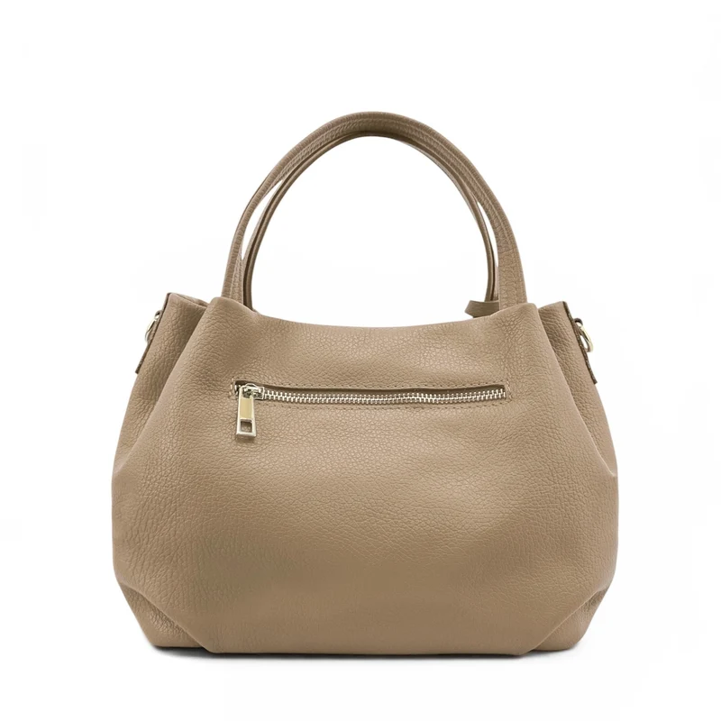 Sac à main en cuir grainé BUBBLE Taupe