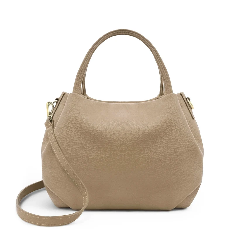 Sac à main en cuir grainé BUBBLE Taupe