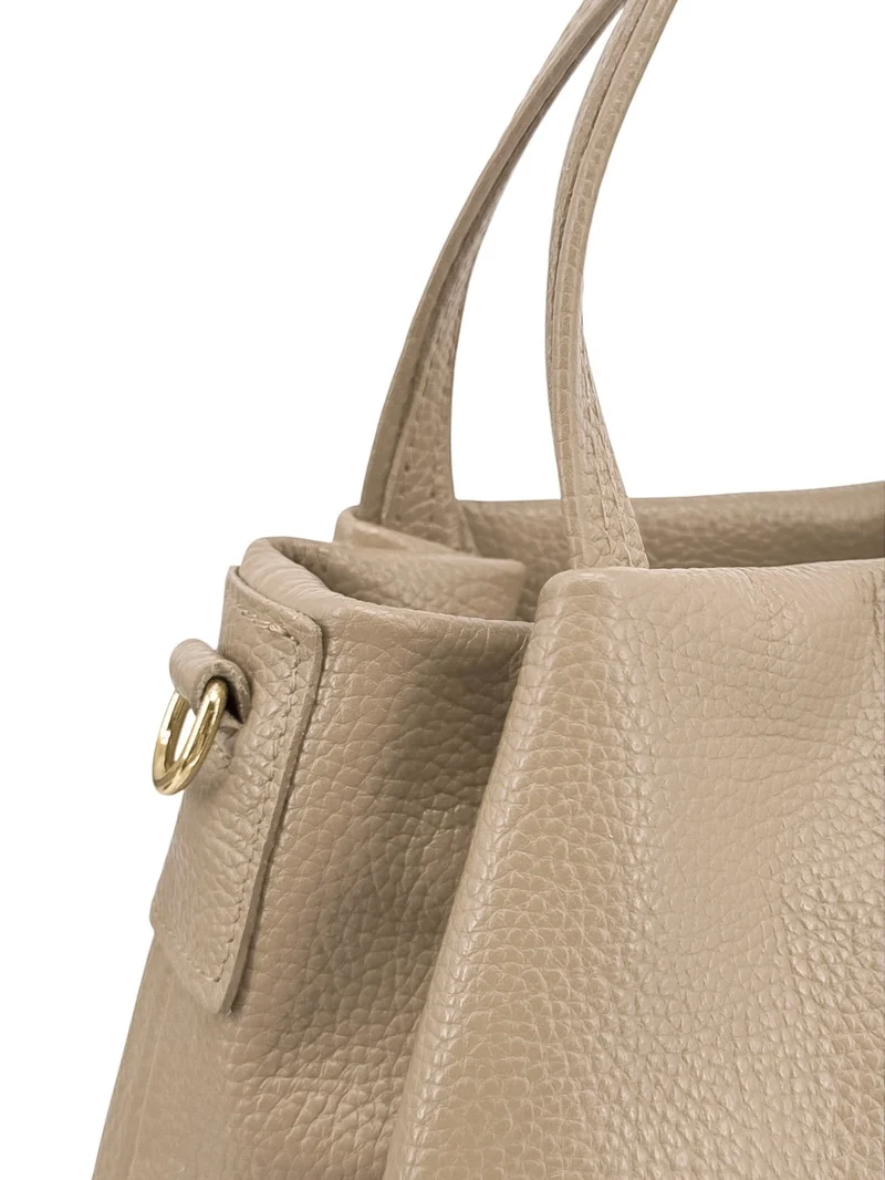 Sac à main en cuir grainé BUBBLE Taupe