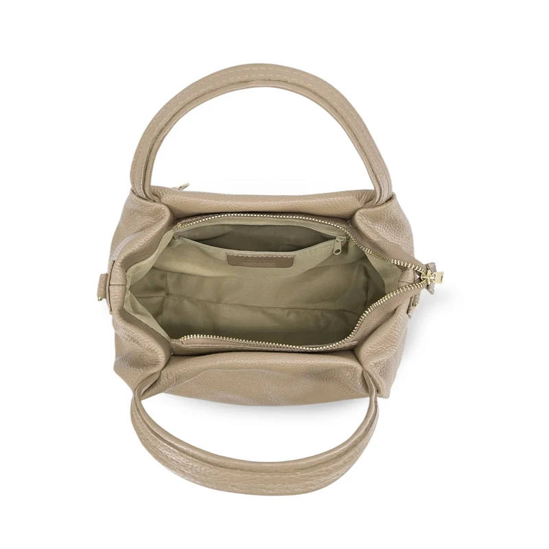 Sac à main en cuir grainé BUBBLE Taupe