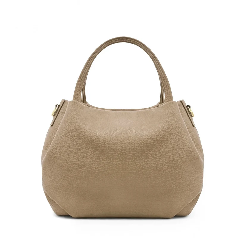 Sac à main en cuir grainé BUBBLE Taupe