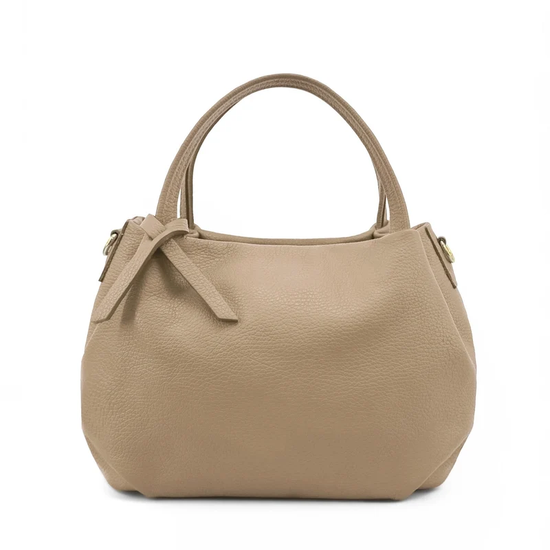 Sac à main en cuir grainé BUBBLE Taupe