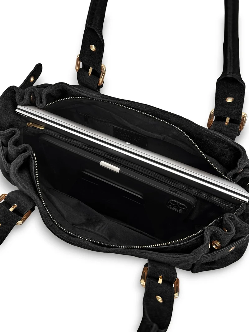 Sac bowling en daim NEW PRINCESS SUEDE XL Noir