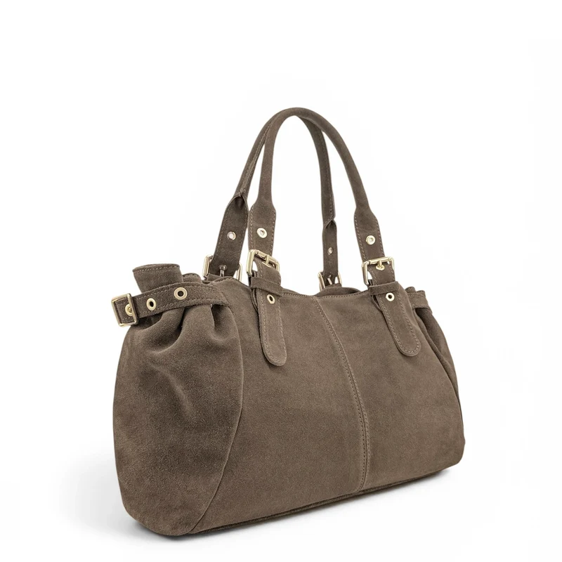Sac bowling en daim NEW PRINCESS SUEDE XL Taupe foncé