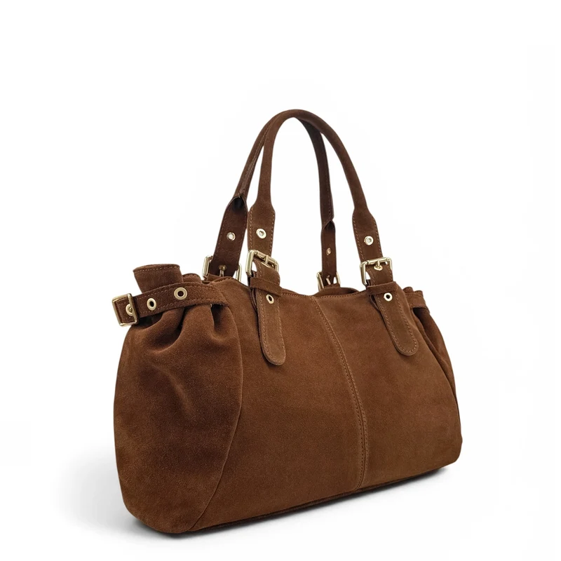 Sac bowling en daim NEW PRINCESS SUEDE XL Marron cannelle