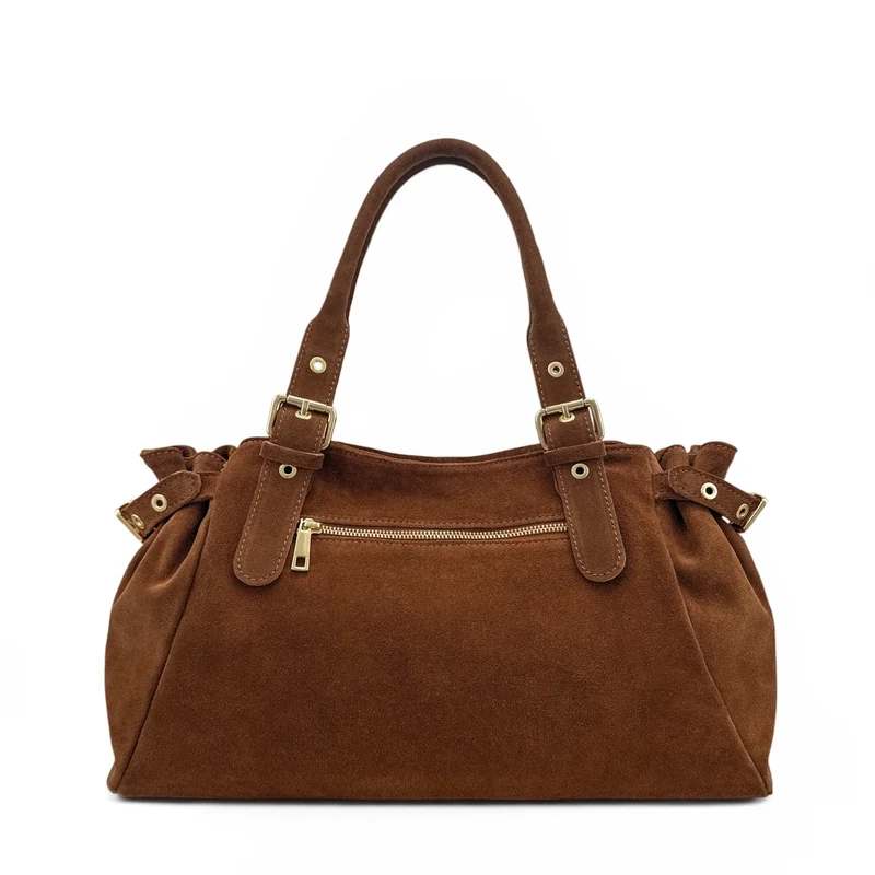 Sac bowling en daim NEW PRINCESS SUEDE XL Marron cannelle
