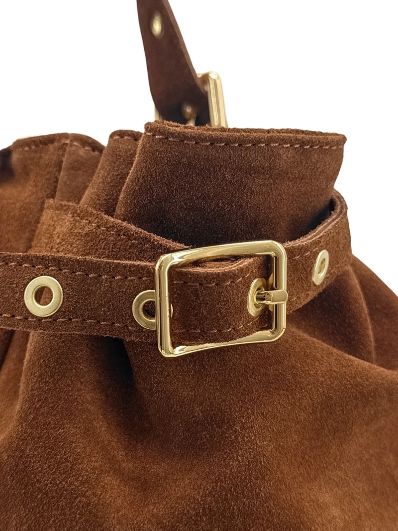 Sac bowling en daim NEW PRINCESS SUEDE XL Marron cannelle