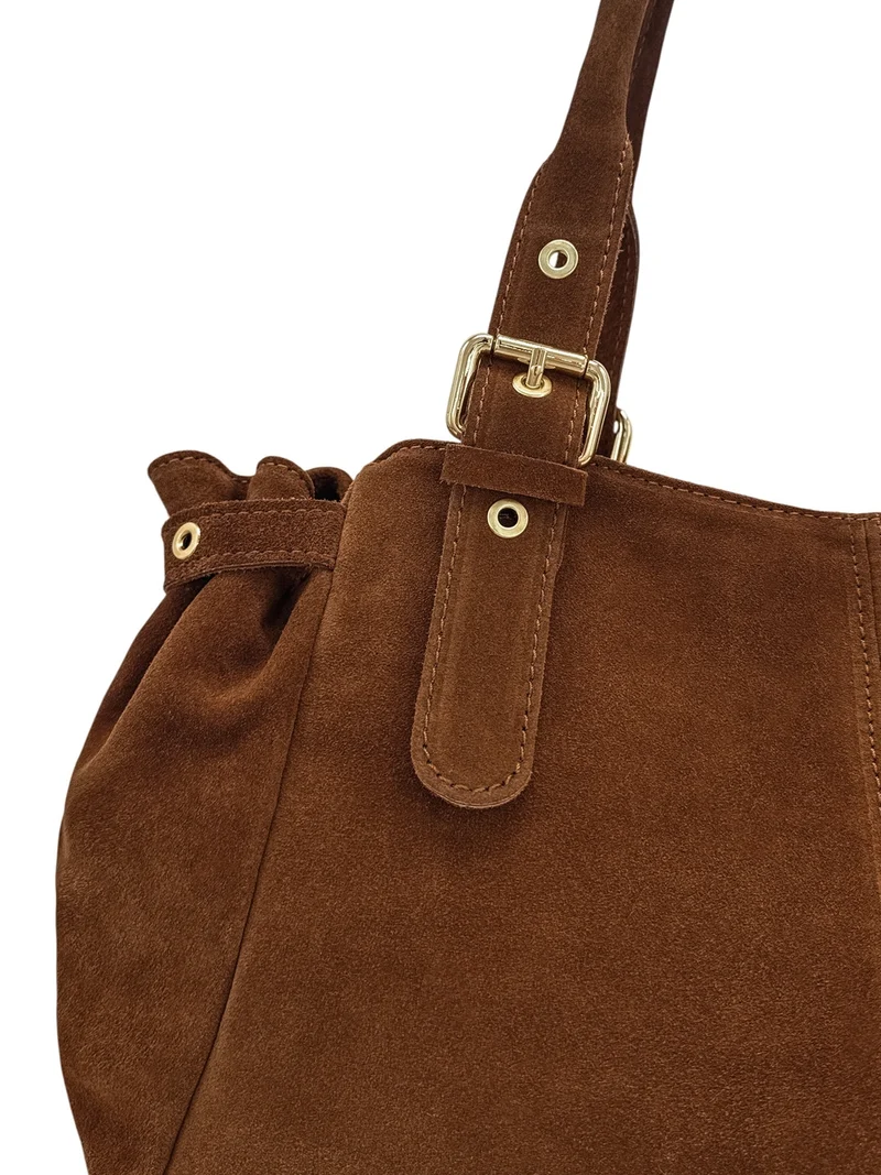 Sac bowling en daim NEW PRINCESS SUEDE XL Marron cannelle