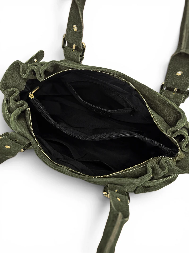 Sac bowling en daim NEW PRINCESS SUEDE XL Vert kaki