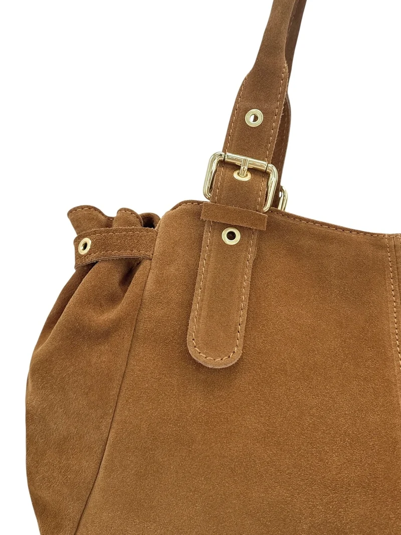 Sac bowling en daim NEW PRINCESS SUEDE XL Marron camel
