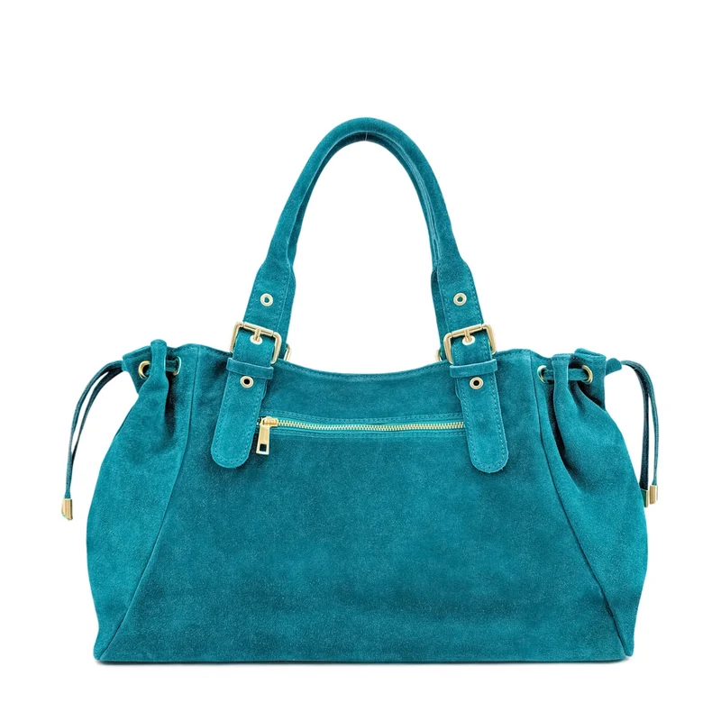 Sac bowling en daim PRINCESSE SUEDE XL Bleu turquoise
